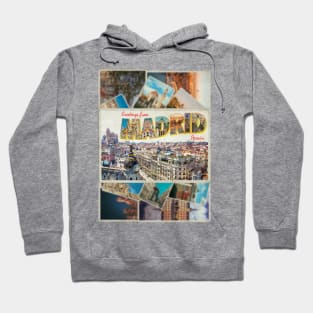 Greetings from Madrid in Spain vintage style retro souvenir Hoodie